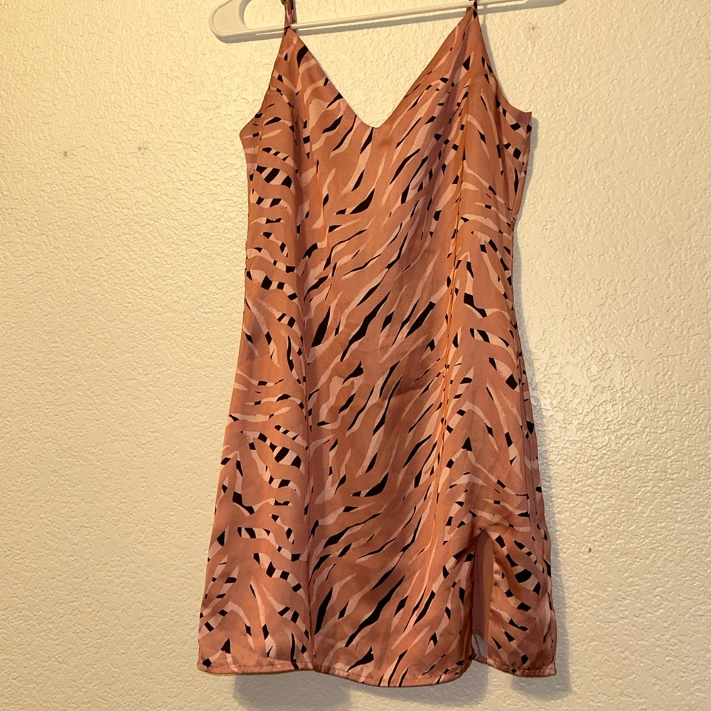 Storia‎ Heidi Zebra Satin 90s Slip Dress